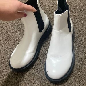 White combat boots